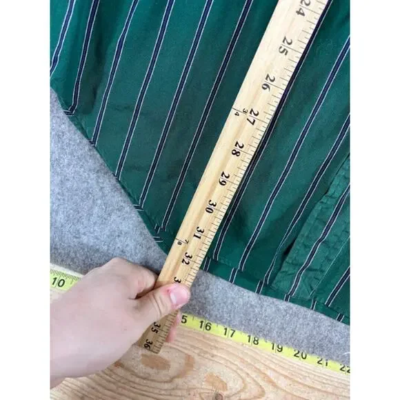 VTG 90s Ralph Lauren Blaire Stripe Button Down Shirt Mens M Green Patched Preppy - Picture 7 of 7